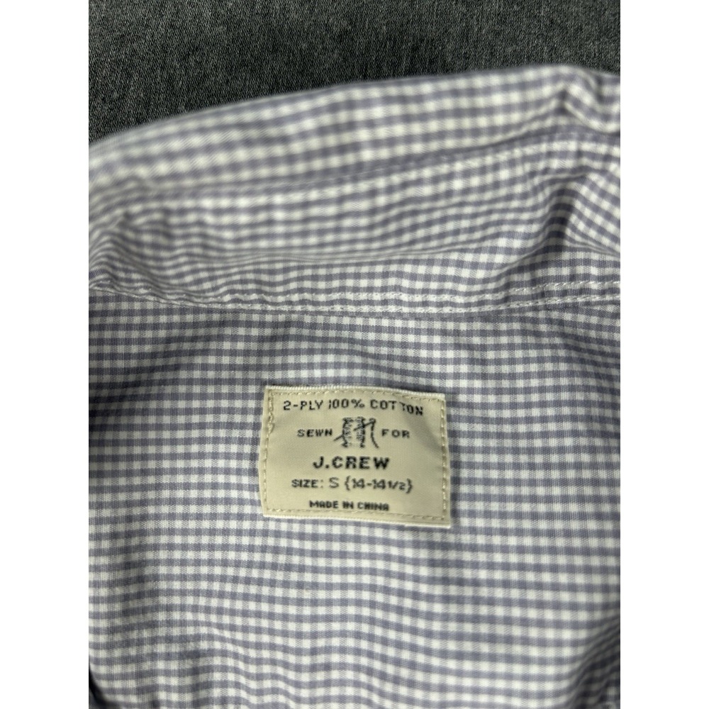 J.Crew Men's 2-Ply 100%Cotton Gingham Button-UpShirt Size‎ S - Picture 2 of 6